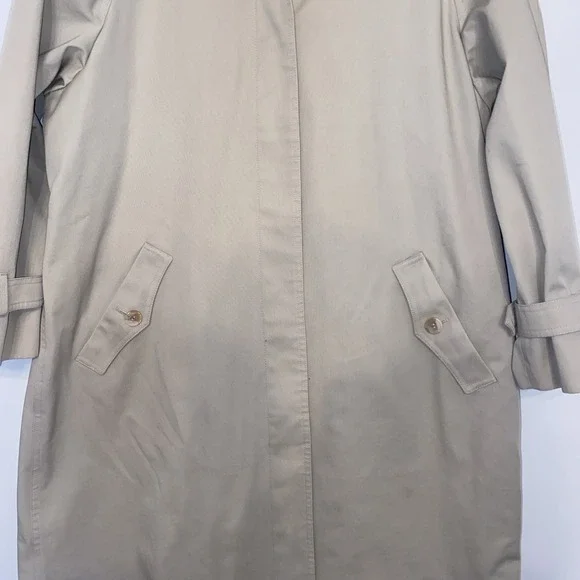 Vintage Misty Harbor Tan Trench Coat Women's Button Front Rain Coat 80s 90s